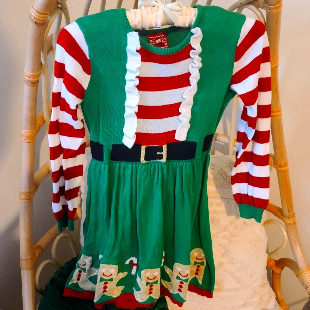 Girls Holiday Sweater Dress M (7/8)